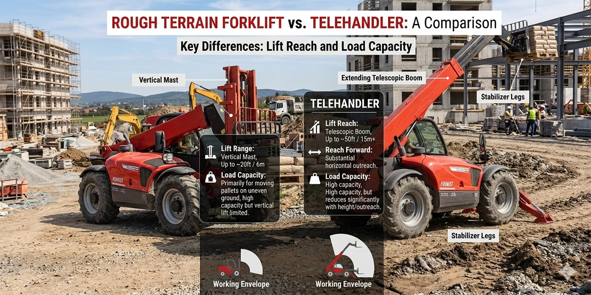 Comment choisir un chariot élévateur tout-terrain : guide sur la capacité, la hauteur du mât, la transmission 4x4 et les pneus