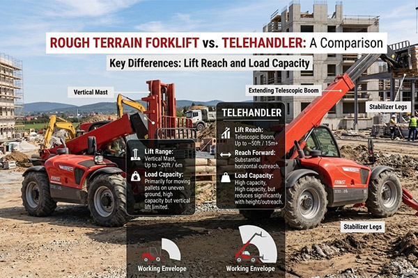 How to Choose a Rough Terrain Forklift: Capacity, Mast Height, 4WD and Tire Guide