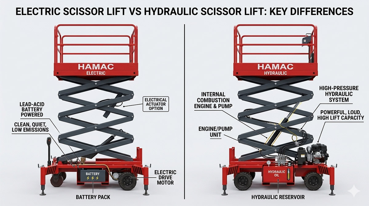 Electric Scissor Lift vs Hydraulic Scissor Lift: What Is the Difference?