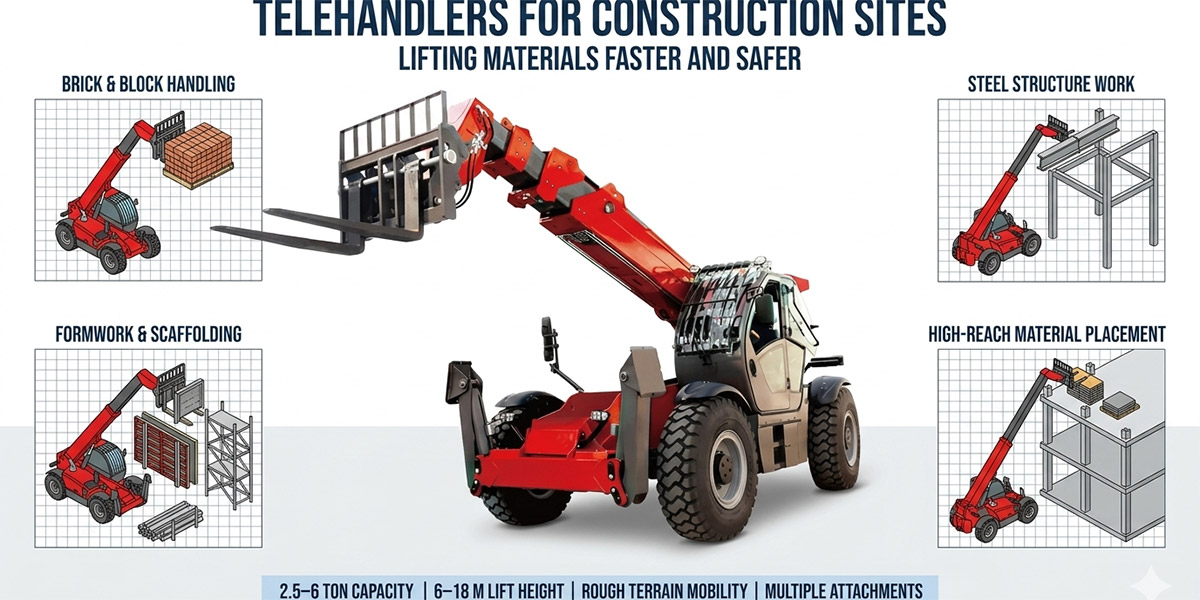 Telehandlers for Construction Sites: Lifting Materials Faster and Safer
