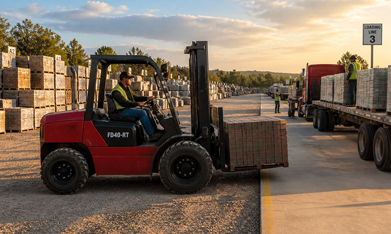 FD40‑RT Rough Terrain Forklifts for Building Materials Yard Operations