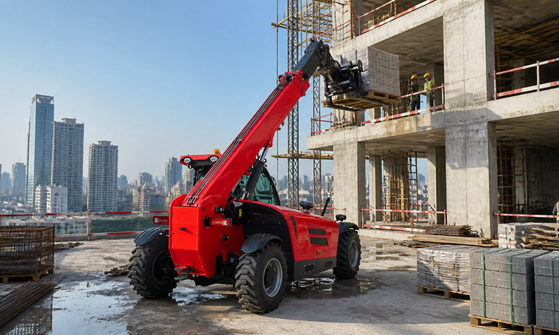 HT2506 Telehandler Placing Facade Materials at Lower Floor Edges