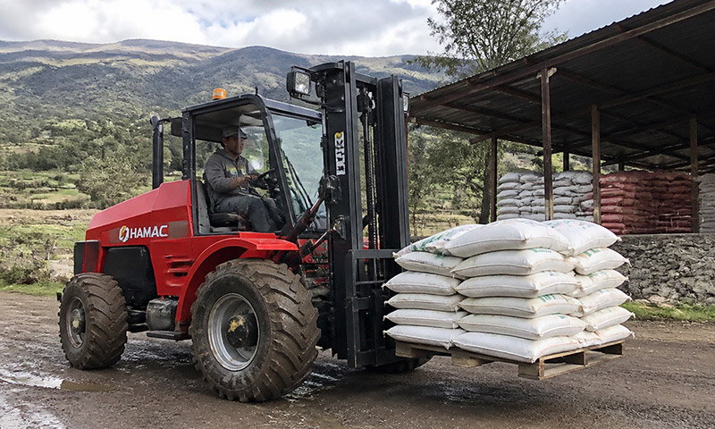 HAMAC FD35‑RTS Rough Terrain Forklift Shipped to South America for Farm Use