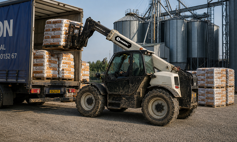 Telehandler for Grain Handling at Farm Silos