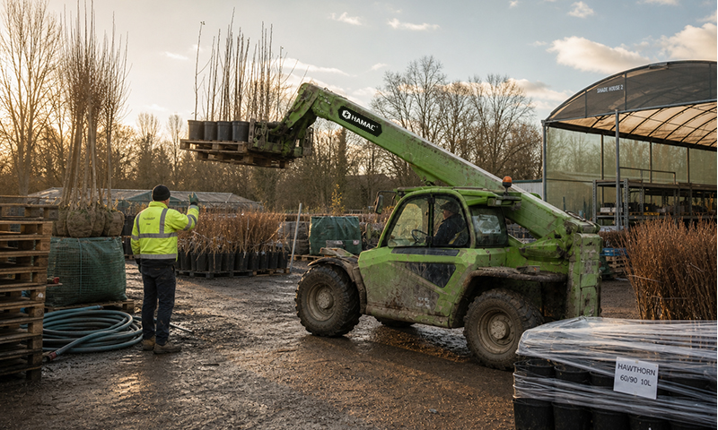 Telehandler for Forestry Nursery and Tree Handling Logistics