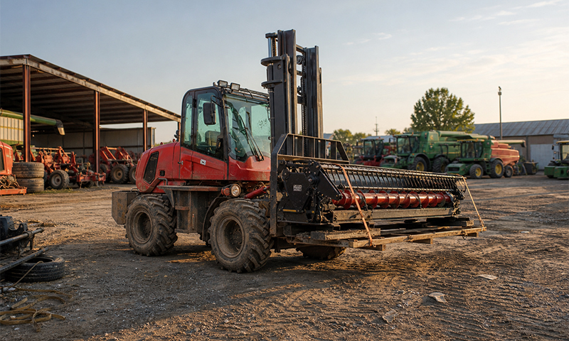 Rough Terrain Forklift for Farm Machinery Workshop Parts Handling