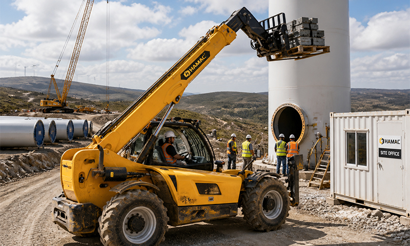 Telehandler for Wind Farm Construction Component Handling