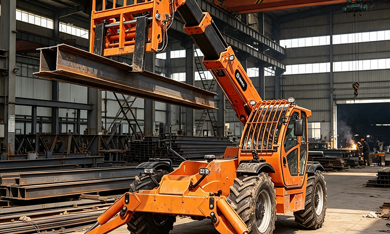 Telehandler for Large Component Handling in Fabrication Yard